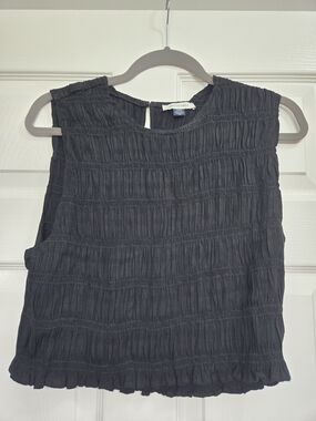 American Eagle Outfitters Black Smocked Top